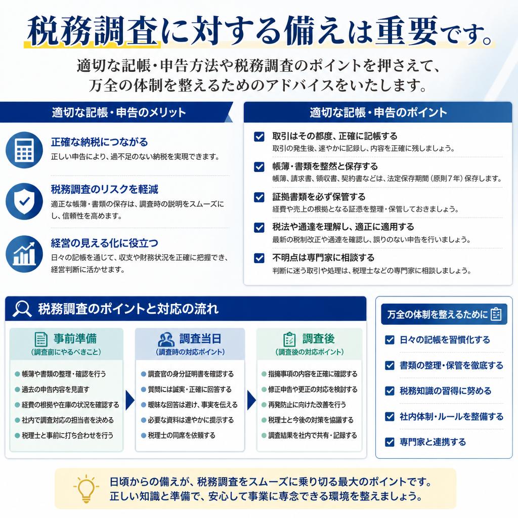税務調査対策と安心・安全な運営