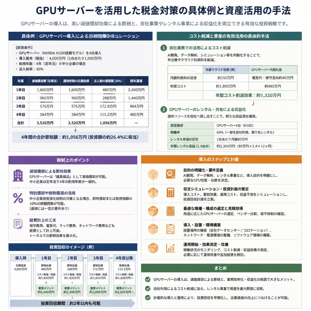 税金対策におけるGPUサーバーの具体的な活用法